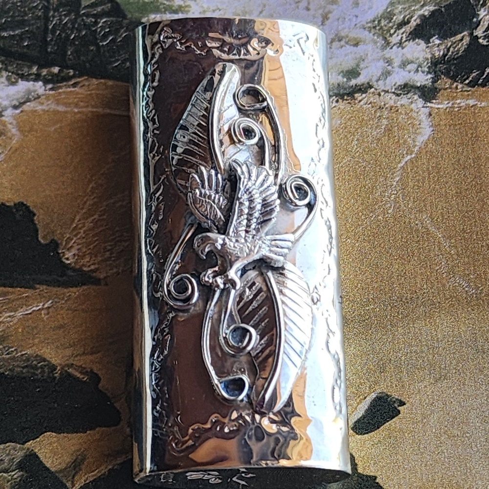 Sterling Silver Engraved Lighter Holder For BIC LIGHTER